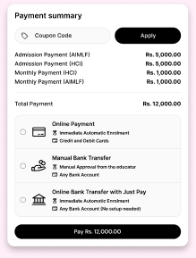 ELMS online payment summary